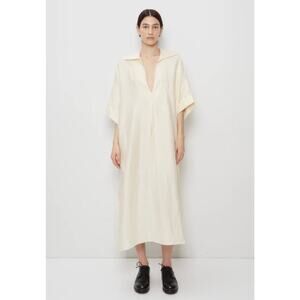 Hope Stockholm Plaza Linen Maxi Dress Scandinavian Ecru Cream Oversized 34